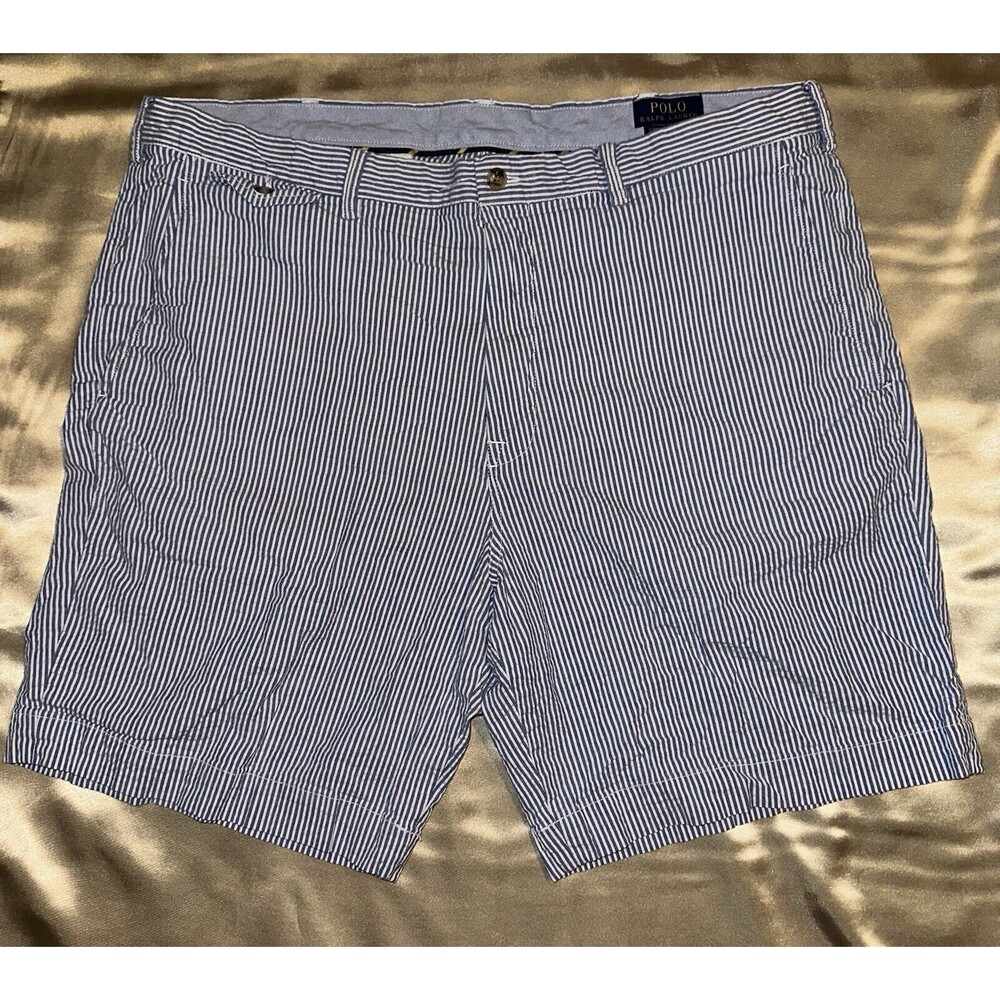 Polo Ralph Lauren Stretch Classic Fit Men Logo Striped Short Lightweight Size 40